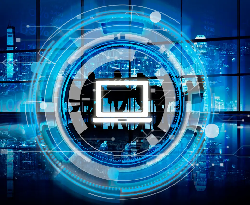 Interfaz digital azul que representa la automatización de procesos